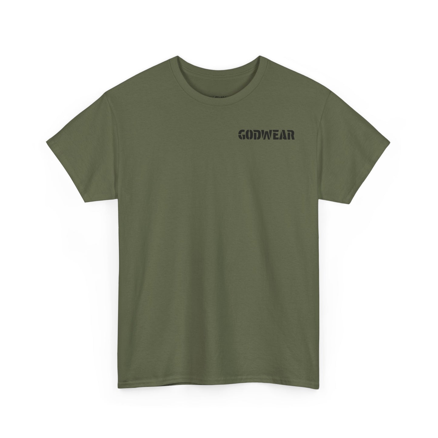 Unisex Heavy Cotton Tee with 'GODWEAR' Text, Trendy Casual T-Shirt, Streetwear Gift, Graphic Tee for Everyday Wear, Unisex Fashion