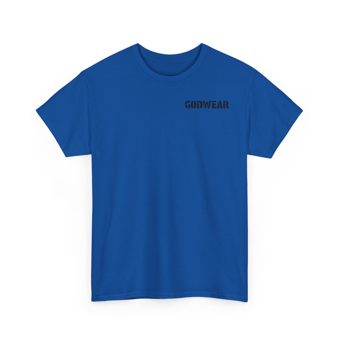 Unisex Heavy Cotton Tee with 'GODWEAR' Text, Trendy Casual T-Shirt, Streetwear Gift, Graphic Tee for Everyday Wear, Unisex Fashion