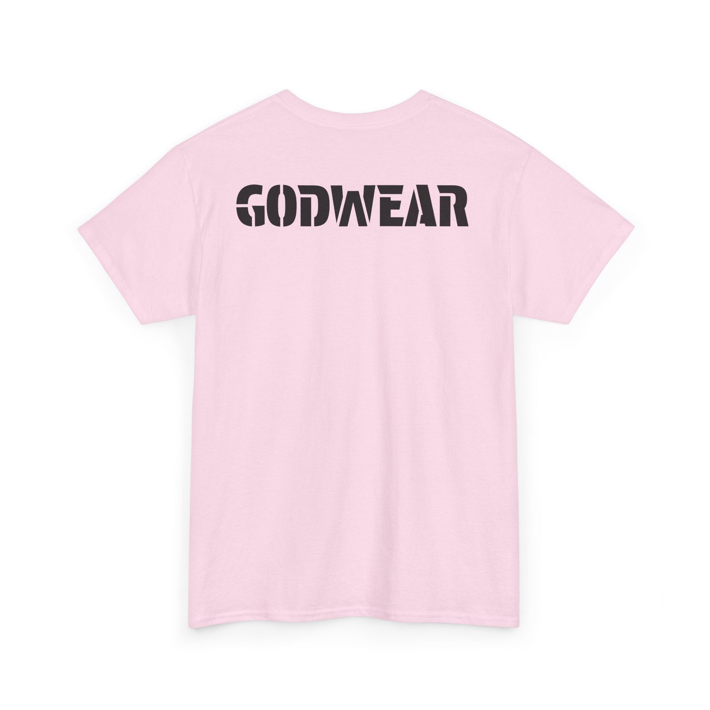 Unisex Heavy Cotton Tee with 'GODWEAR' Text, Trendy Casual T-Shirt, Streetwear Gift, Graphic Tee for Everyday Wear, Unisex Fashion
