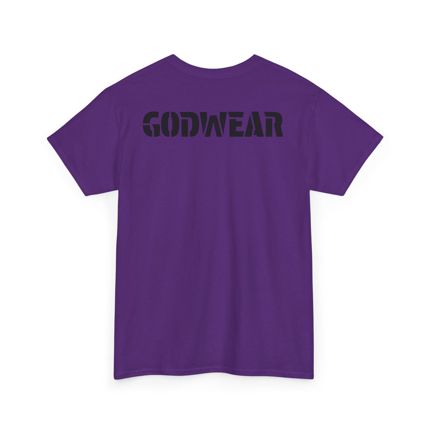Unisex Heavy Cotton Tee with 'GODWEAR' Text, Trendy Casual T-Shirt, Streetwear Gift, Graphic Tee for Everyday Wear, Unisex Fashion