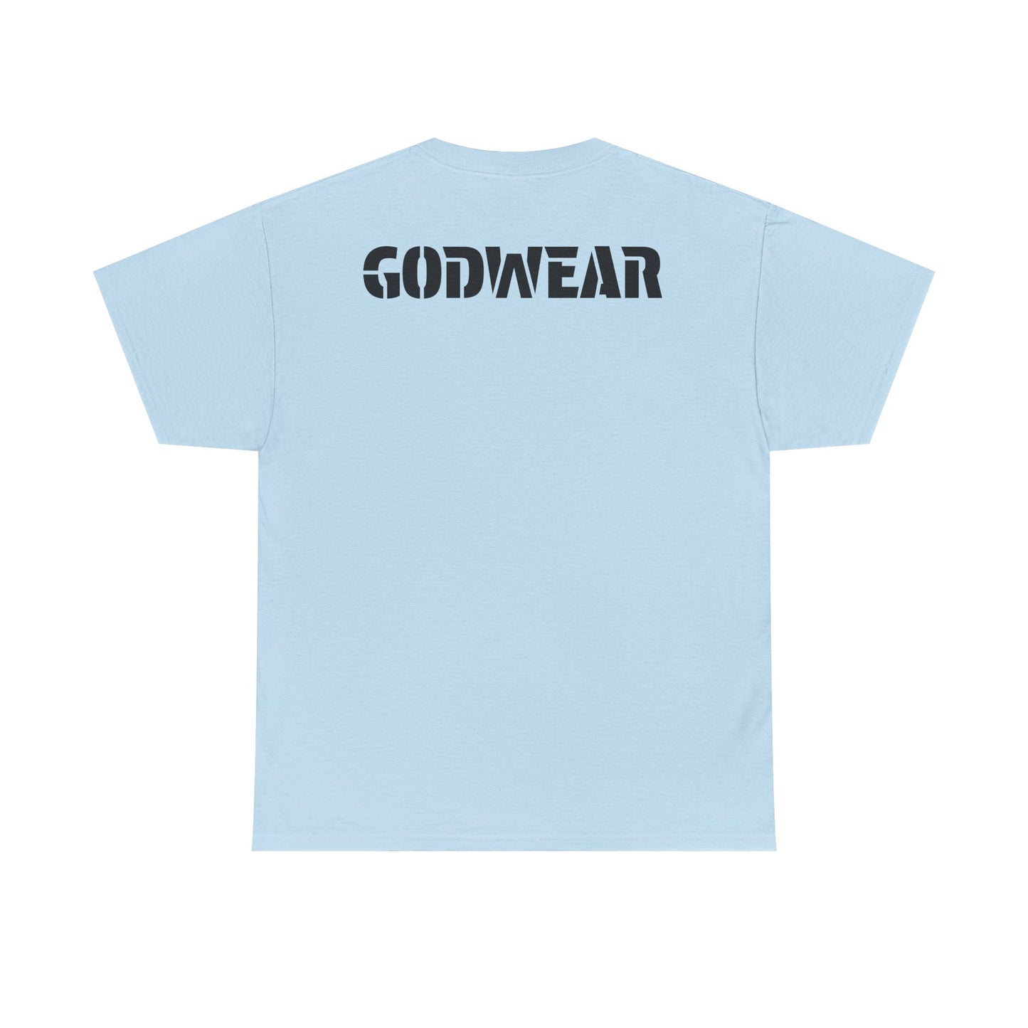 Unisex Heavy Cotton Tee with 'GODWEAR' Text, Trendy Casual T-Shirt, Streetwear Gift, Graphic Tee for Everyday Wear, Unisex Fashion