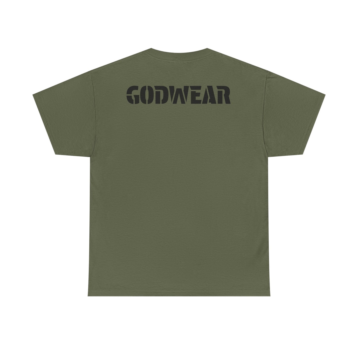 Unisex Heavy Cotton Tee with 'GODWEAR' Text, Trendy Casual T-Shirt, Streetwear Gift, Graphic Tee for Everyday Wear, Unisex Fashion