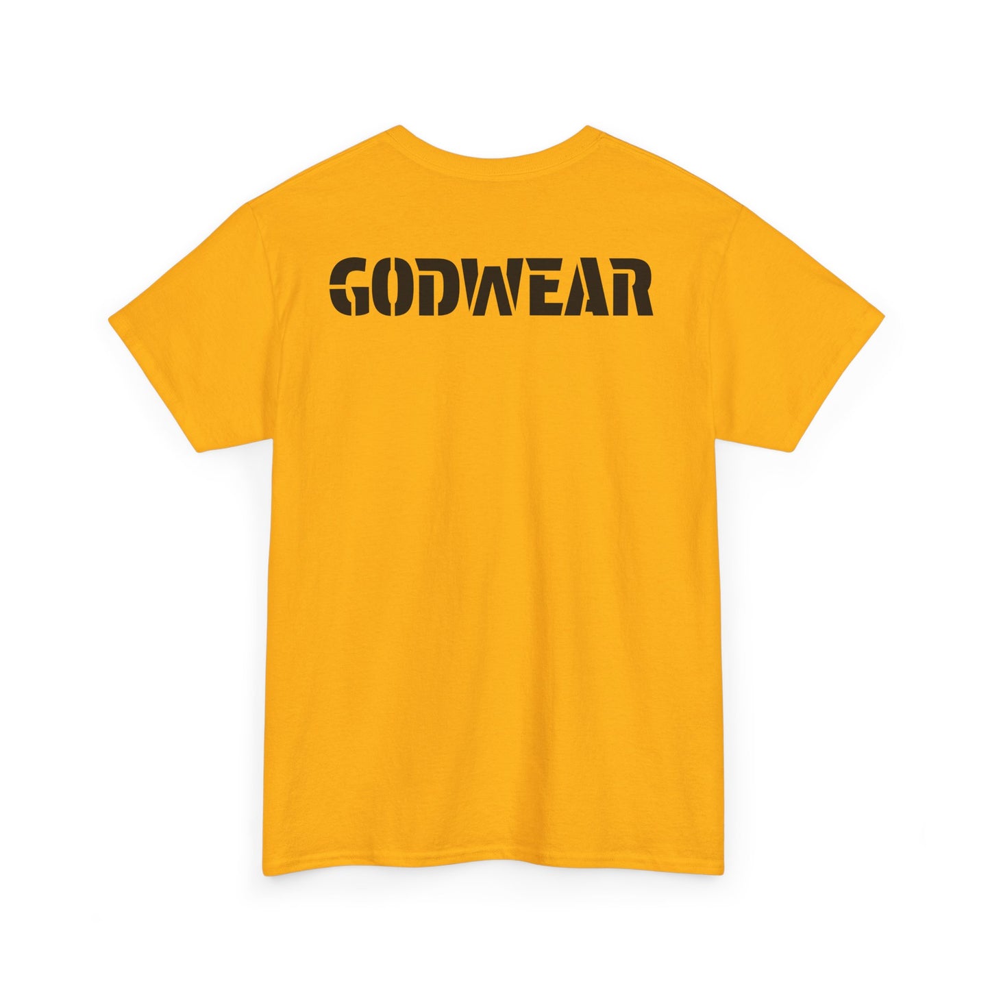 Unisex Heavy Cotton Tee with 'GODWEAR' Text, Trendy Casual T-Shirt, Streetwear Gift, Graphic Tee for Everyday Wear, Unisex Fashion