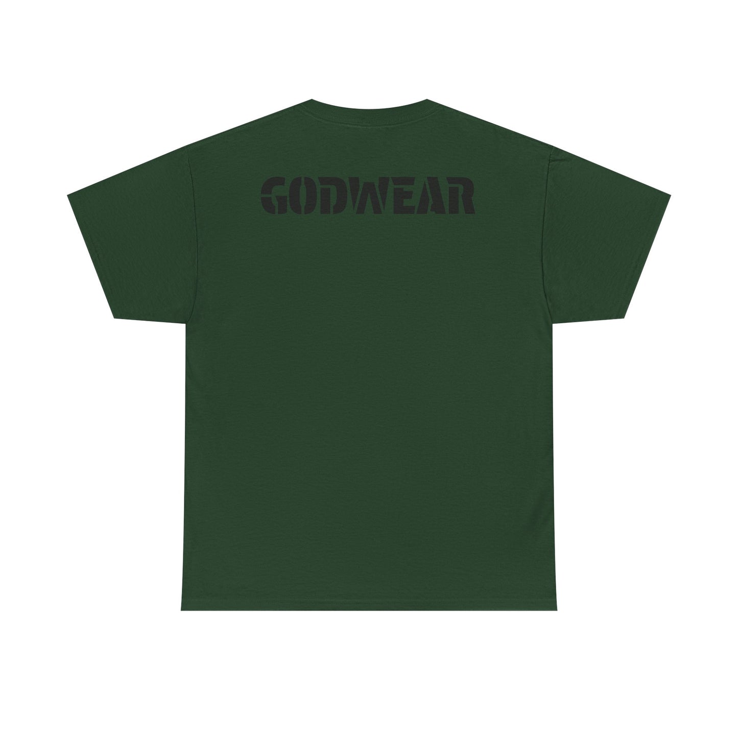 Unisex Heavy Cotton Tee with 'GODWEAR' Text, Trendy Casual T-Shirt, Streetwear Gift, Graphic Tee for Everyday Wear, Unisex Fashion
