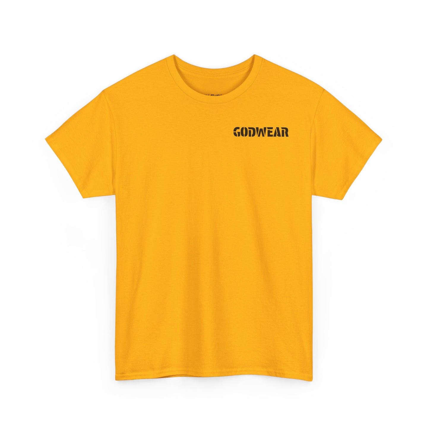 Unisex Heavy Cotton Tee with 'GODWEAR' Text, Trendy Casual T-Shirt, Streetwear Gift, Graphic Tee for Everyday Wear, Unisex Fashion