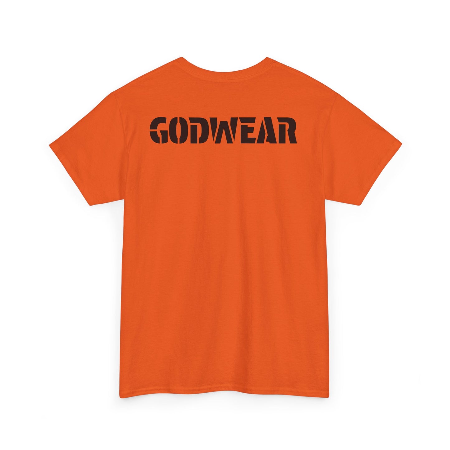 Unisex Heavy Cotton Tee with 'GODWEAR' Text, Trendy Casual T-Shirt, Streetwear Gift, Graphic Tee for Everyday Wear, Unisex Fashion