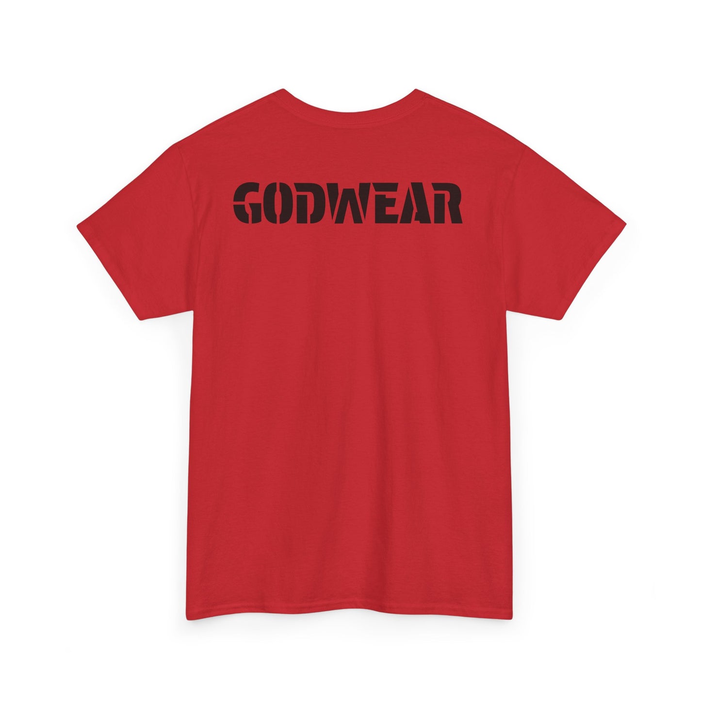 Unisex Heavy Cotton Tee with 'GODWEAR' Text, Trendy Casual T-Shirt, Streetwear Gift, Graphic Tee for Everyday Wear, Unisex Fashion