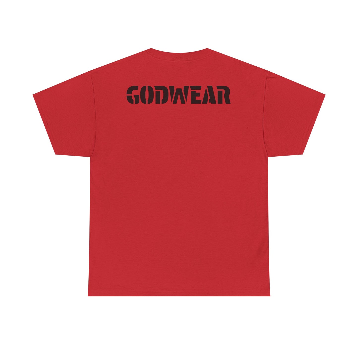 Unisex Heavy Cotton Tee with 'GODWEAR' Text, Trendy Casual T-Shirt, Streetwear Gift, Graphic Tee for Everyday Wear, Unisex Fashion