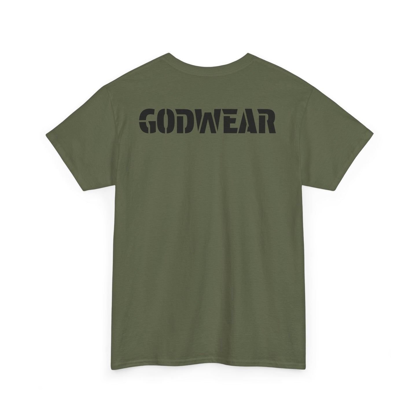 Unisex Heavy Cotton Tee with 'GODWEAR' Text, Trendy Casual T-Shirt, Streetwear Gift, Graphic Tee for Everyday Wear, Unisex Fashion