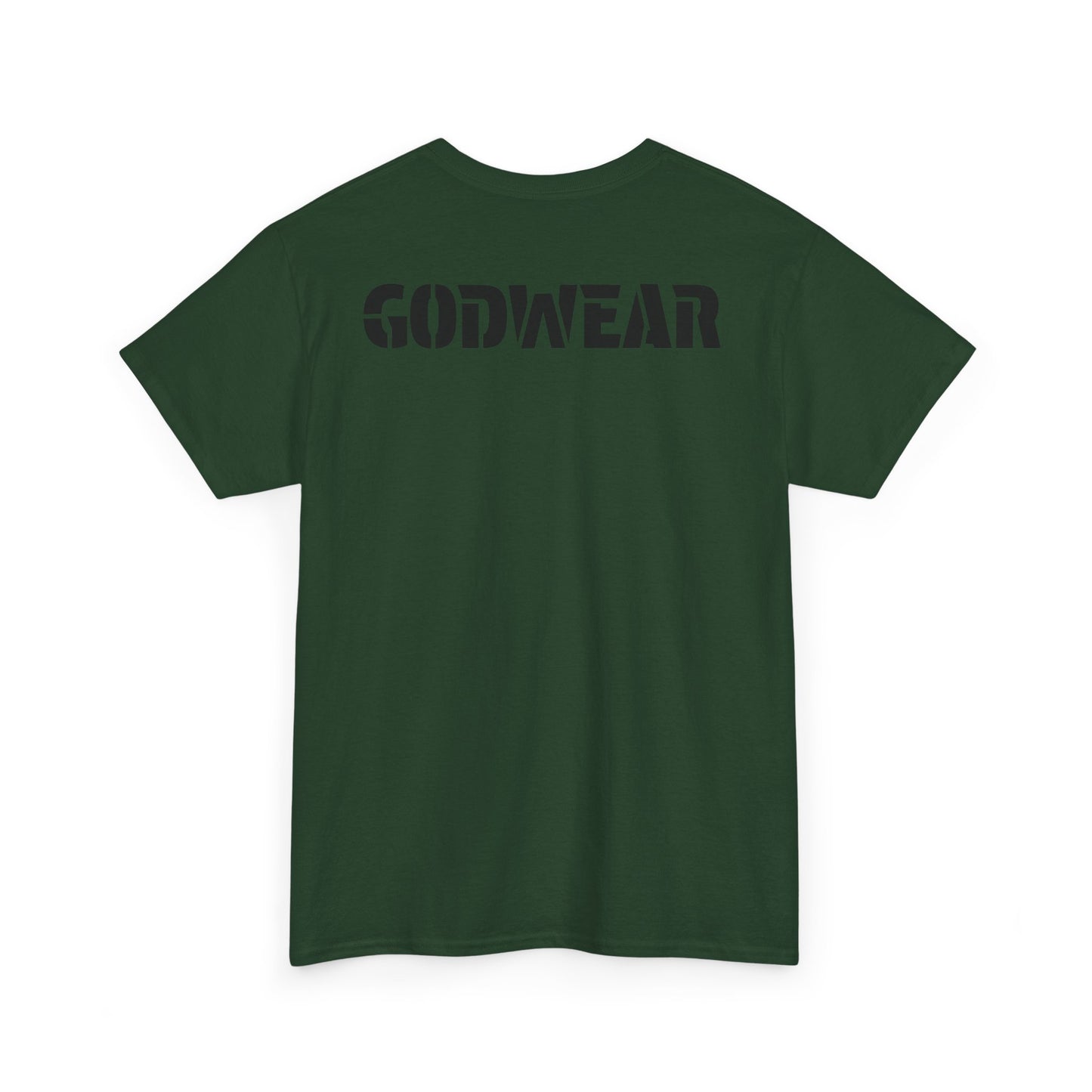 Unisex Heavy Cotton Tee with 'GODWEAR' Text, Trendy Casual T-Shirt, Streetwear Gift, Graphic Tee for Everyday Wear, Unisex Fashion