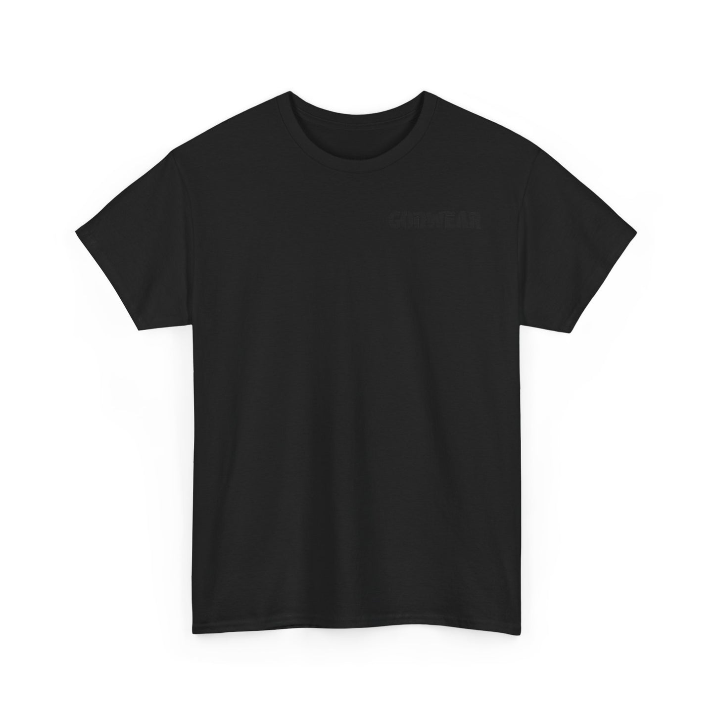 Unisex Heavy Cotton Tee with 'GODWEAR' Text, Trendy Casual T-Shirt, Streetwear Gift, Graphic Tee for Everyday Wear, Unisex Fashion