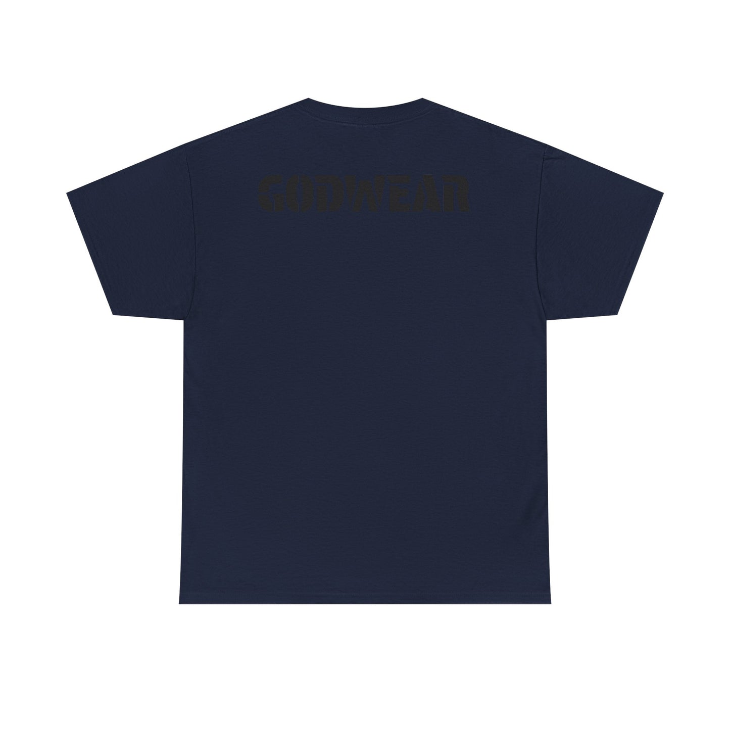 Unisex Heavy Cotton Tee with 'GODWEAR' Text, Trendy Casual T-Shirt, Streetwear Gift, Graphic Tee for Everyday Wear, Unisex Fashion