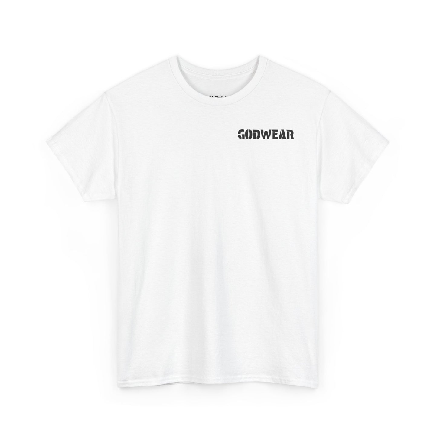 Unisex Heavy Cotton Tee with 'GODWEAR' Text, Trendy Casual T-Shirt, Streetwear Gift, Graphic Tee for Everyday Wear, Unisex Fashion