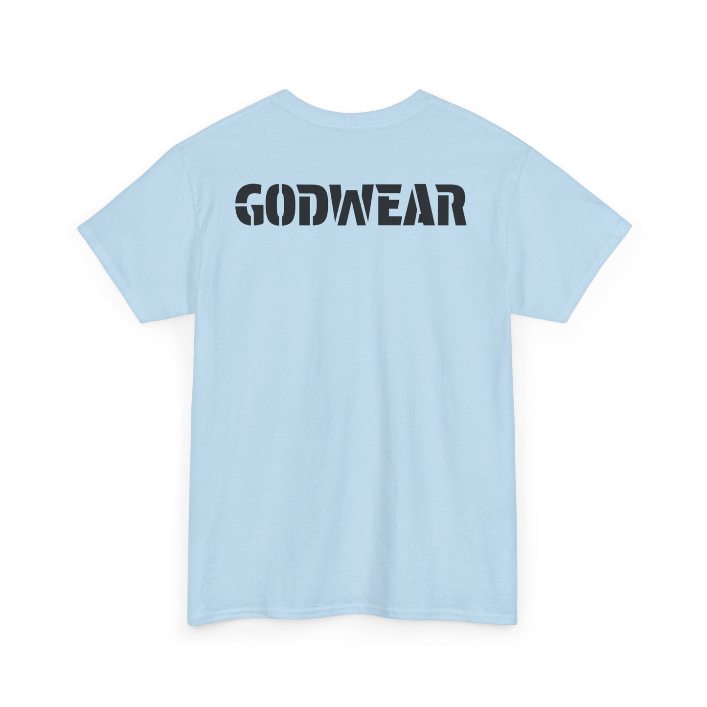 Unisex Heavy Cotton Tee with 'GODWEAR' Text, Trendy Casual T-Shirt, Streetwear Gift, Graphic Tee for Everyday Wear, Unisex Fashion