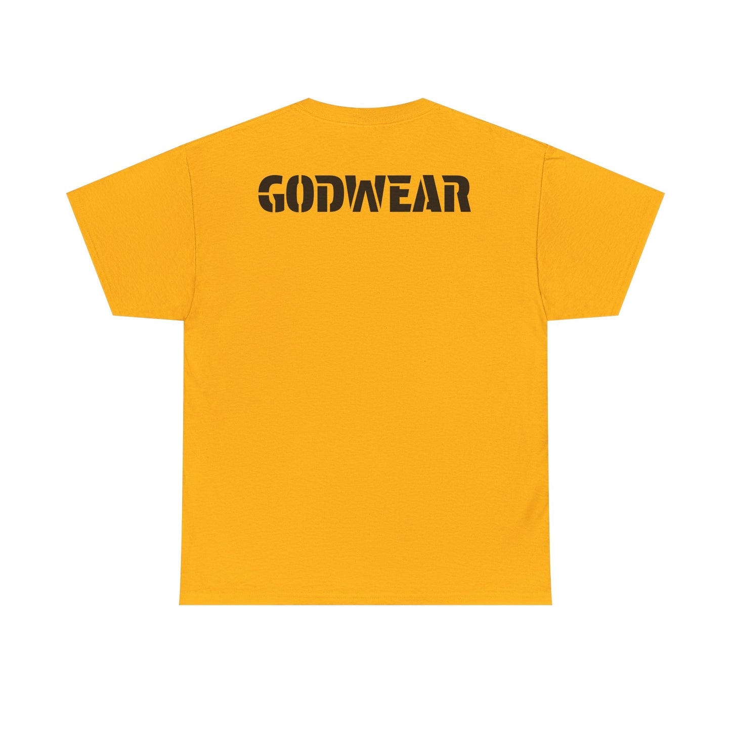 Unisex Heavy Cotton Tee with 'GODWEAR' Text, Trendy Casual T-Shirt, Streetwear Gift, Graphic Tee for Everyday Wear, Unisex Fashion