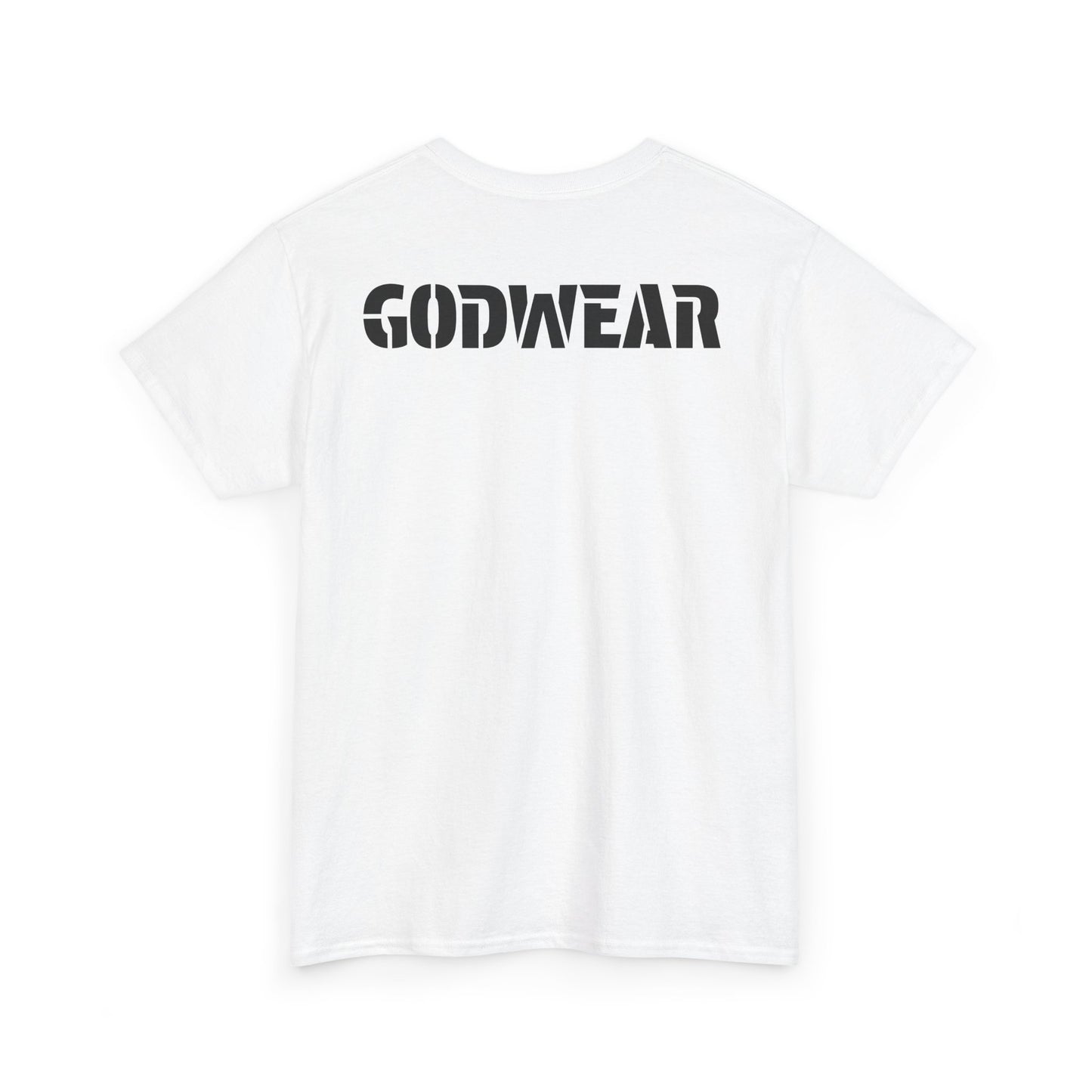 Unisex Heavy Cotton Tee with 'GODWEAR' Text, Trendy Casual T-Shirt, Streetwear Gift, Graphic Tee for Everyday Wear, Unisex Fashion